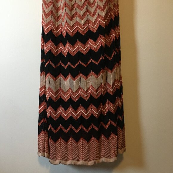 Hale Bob Zigzag Halter Neck Tassel Tie Up Pleated Flapper Dress - Picture 5 of 16